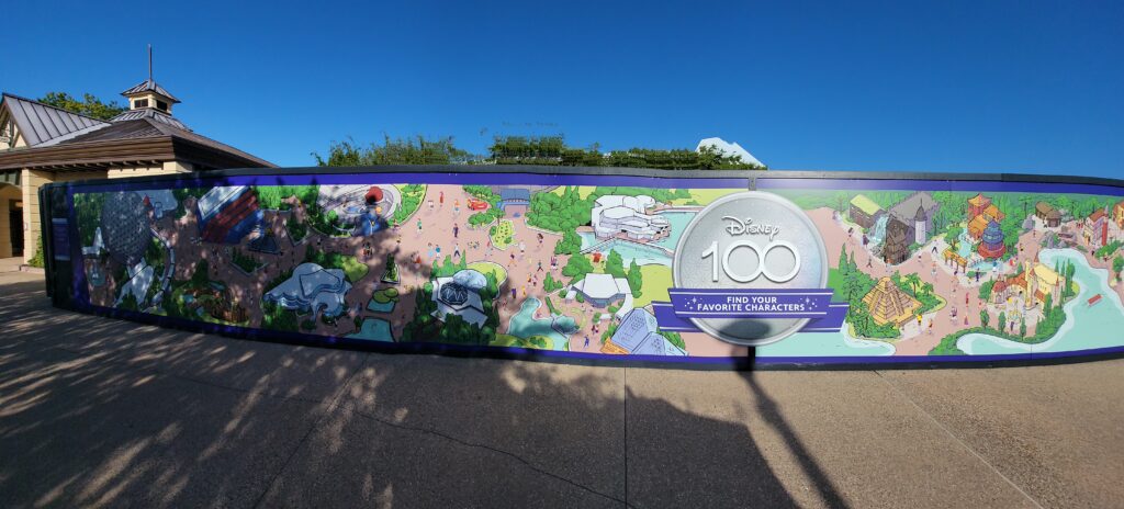 100 Disney Characters Seek and Find Disney100 Mural in World Showcase at Epcot