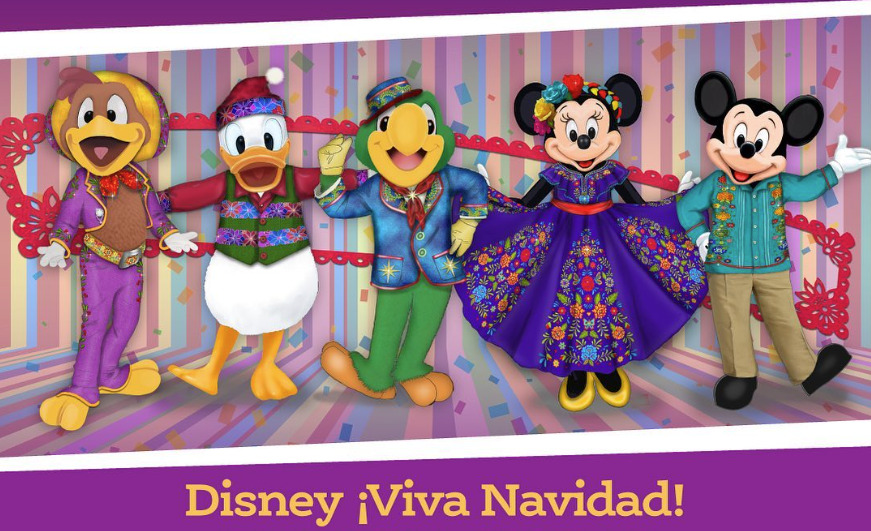Mickey Mouse, Minnie Mouse, and the Three Caballeros New Outfits for Disney's ¡Viva Navidad! Disneyland