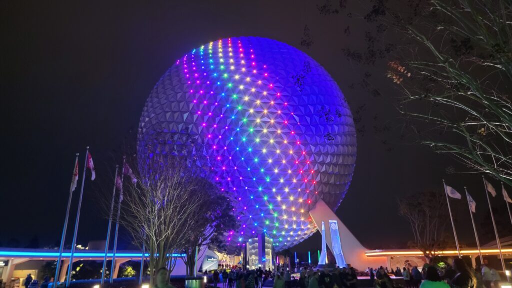 Spaceship Earth Light Show Features "Muppets" and "Figment" for Festival of the Arts