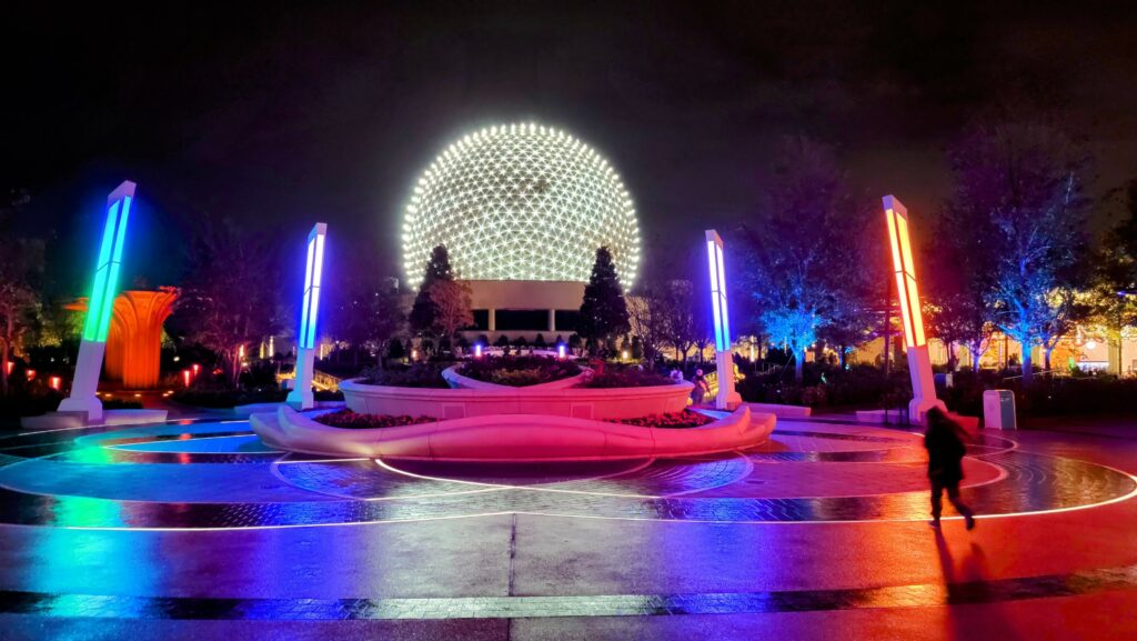 Spaceship Earth Light Show Features "Muppets" and "Figment" for Festival of the Arts