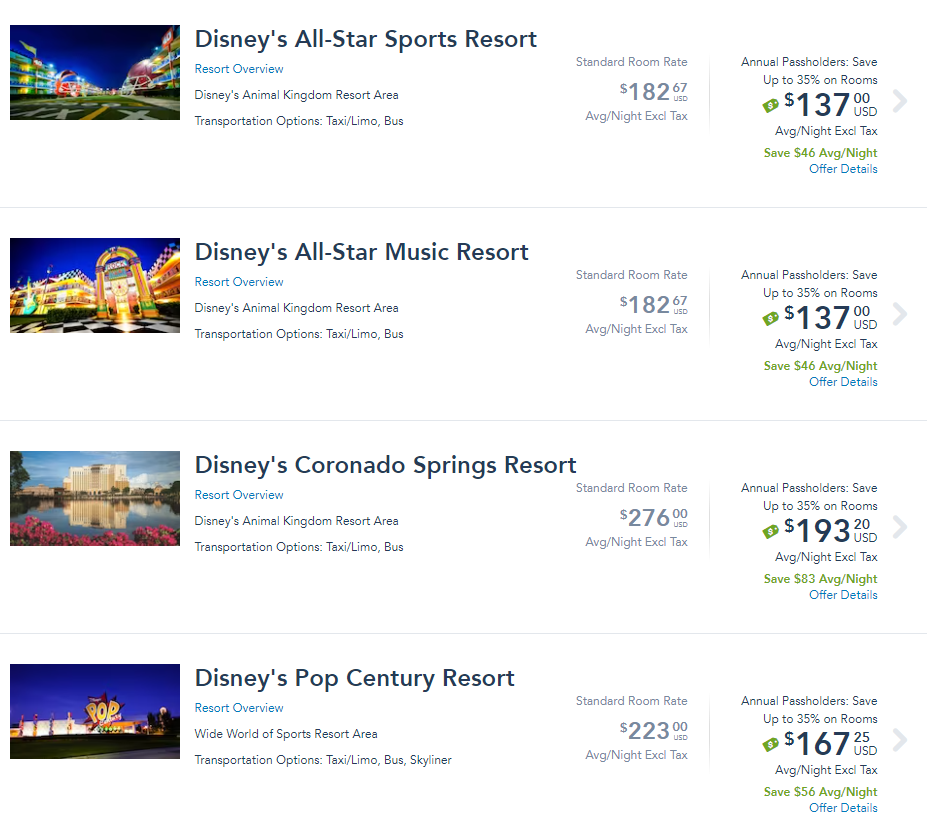 Annual Passholders: Save Up to 35% on Rooms at Select Disney Resort Hotels