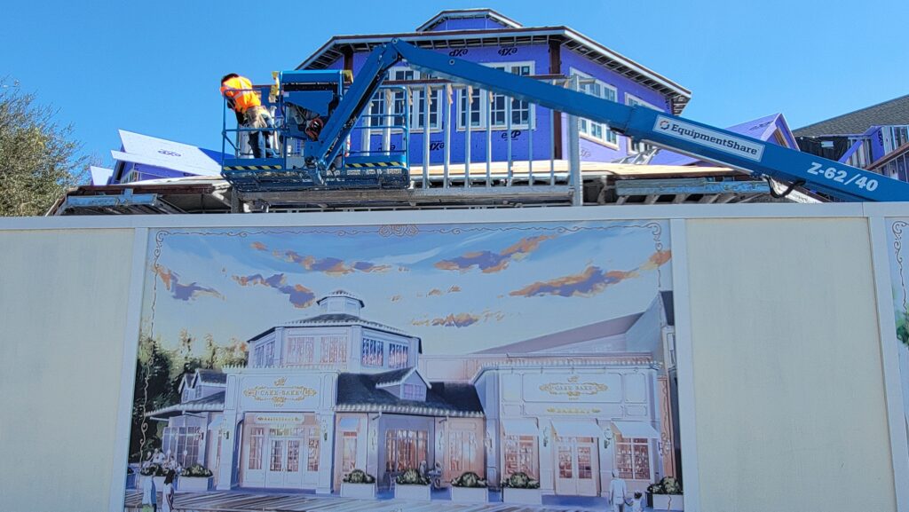 Disney's Boardwalk Construction Update Images - Cake Bake Shop Bakery and Blue Ribbon Corn Dogs