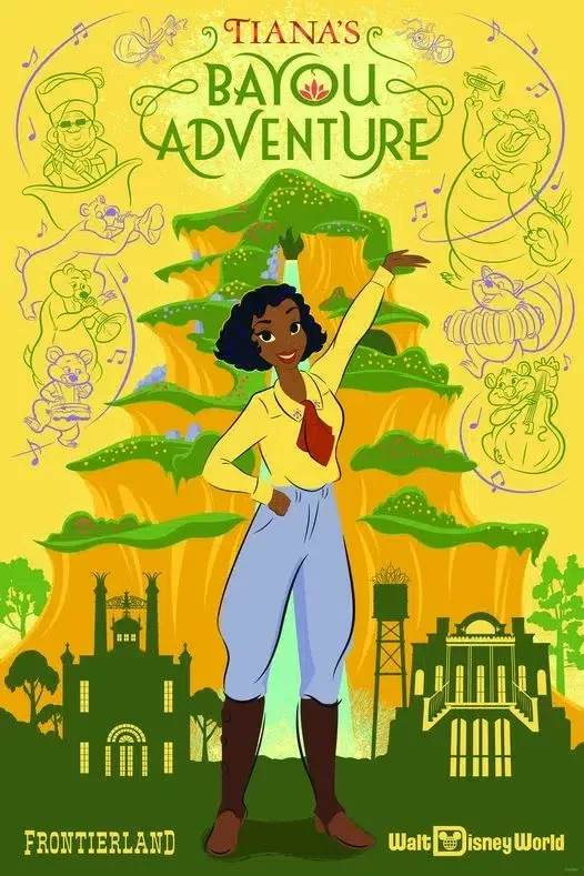 Tiana's Bayou Adventure Critters and Attraction Poster Released